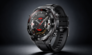 **Alt Text:** Premium rugged design of Huawei Watch Ultimate 2 featuring a zirconium liquid metal case, sapphire glass display, and octagonal ceramic bezel with a large AMOLED screen.